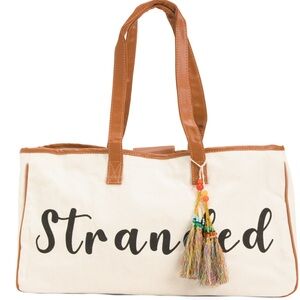 NEW| Stranded Logo Cotton Canvas Travel Tote Weekend Bag